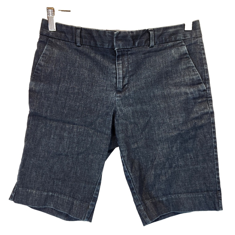 Banana Republic Women`s Size 0 Bermuda Shorts Hampton Fit Chambray Blue Casual